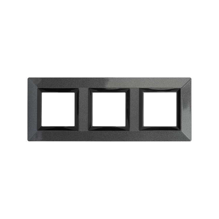 Рамка из металла, "Avanti", темно-серая, 3 поста (6 мод.) 4403856