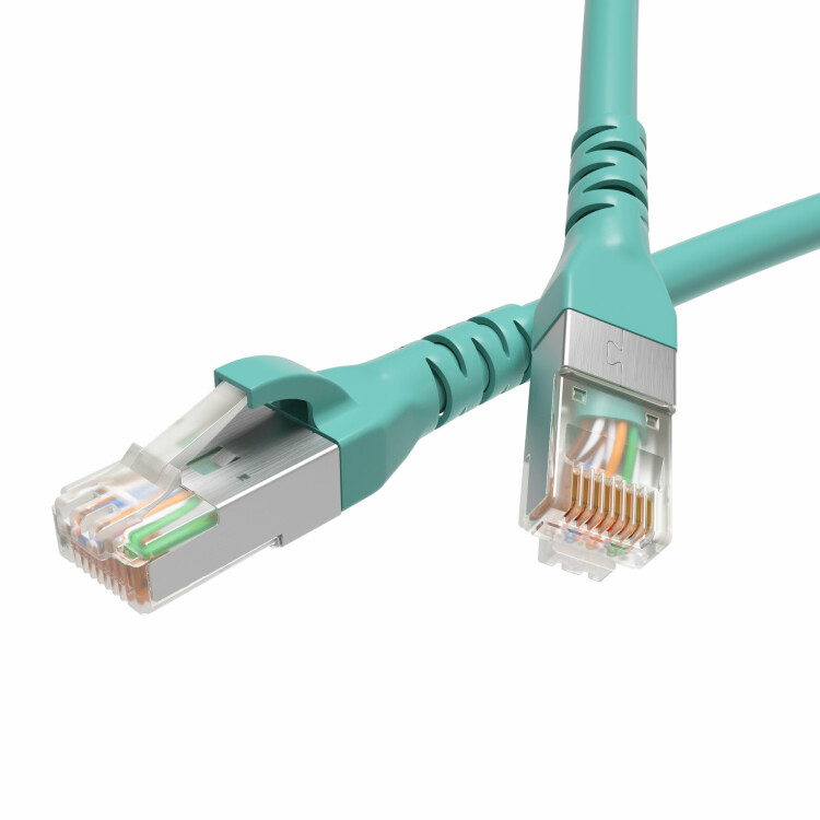Фото товара Патч-корд экранированный CAT6A S/FTP 4х2, LSZH, бирюзовый, 2.0 м RN6ASF4520AQ