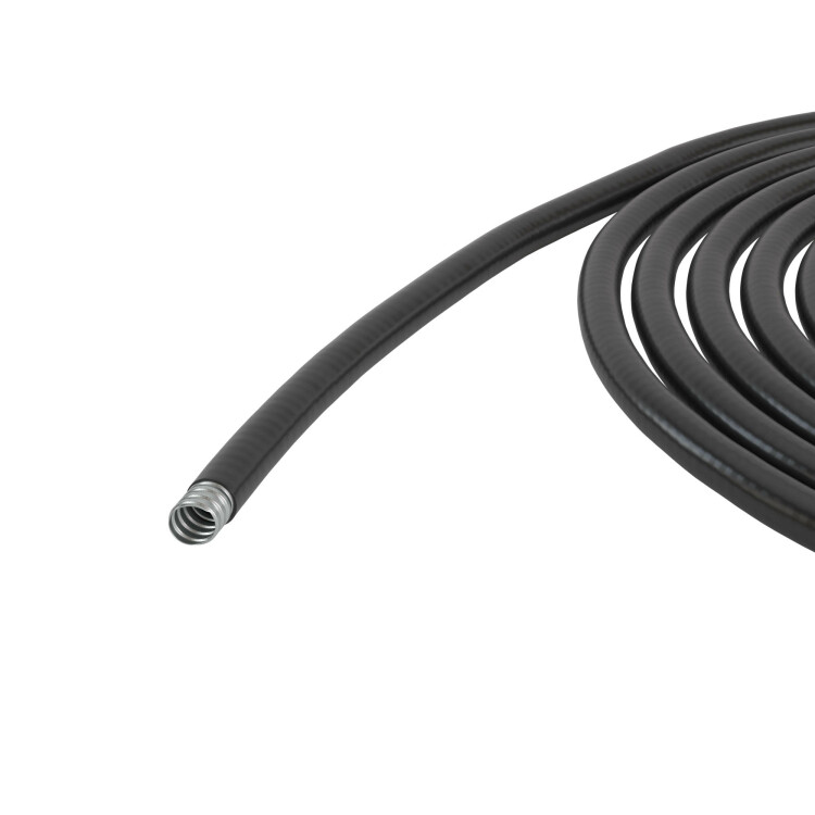 Металлорукав DN 20мм в гладкой ПВХ изоляции, Dвн 20,5 мм, Dнар 27,0, 50 м, цвет чёрный 6070R-22N