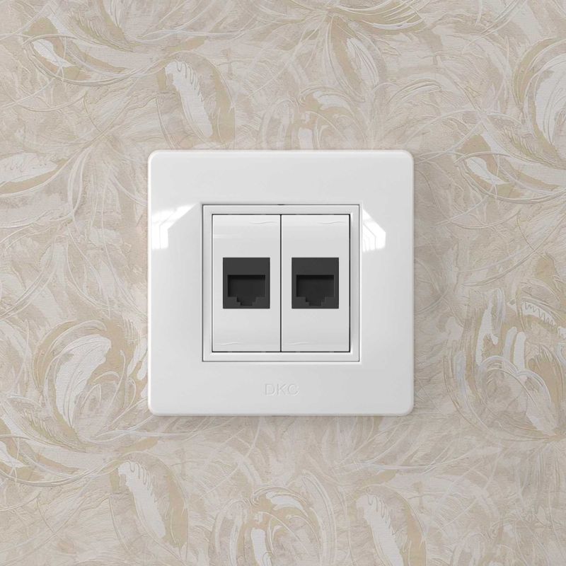 Розетка компьютерная 1-м СП 1мод. Brava RJ45 кат.5E разъем Hyperline бел. 76654B