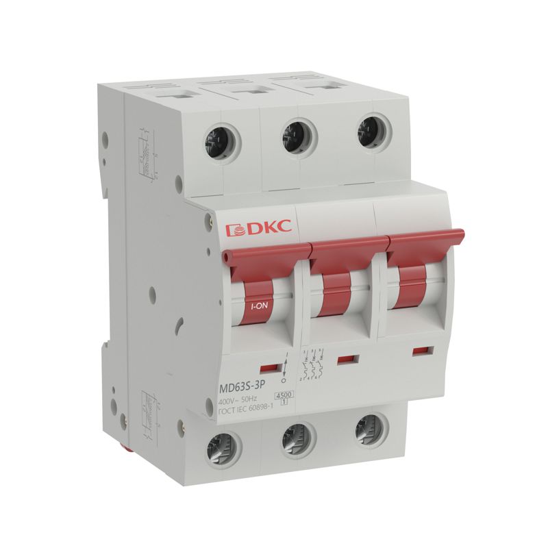 Выключатель автоматический тр-хполюсный 50А D MD63S-3PD50 4,5кА MD63S-3PD50