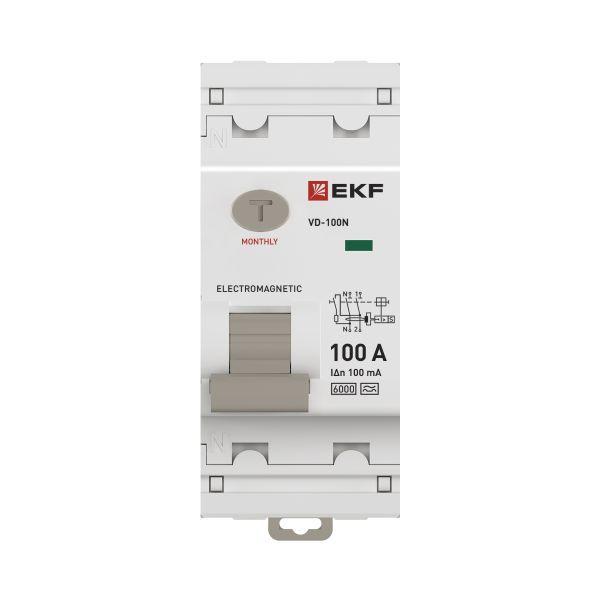 Фото товара Выключатель дифференциального тока 2п 100А 100мА тип A 6кА ВД-100N электромех. PROxima E1026MA100100