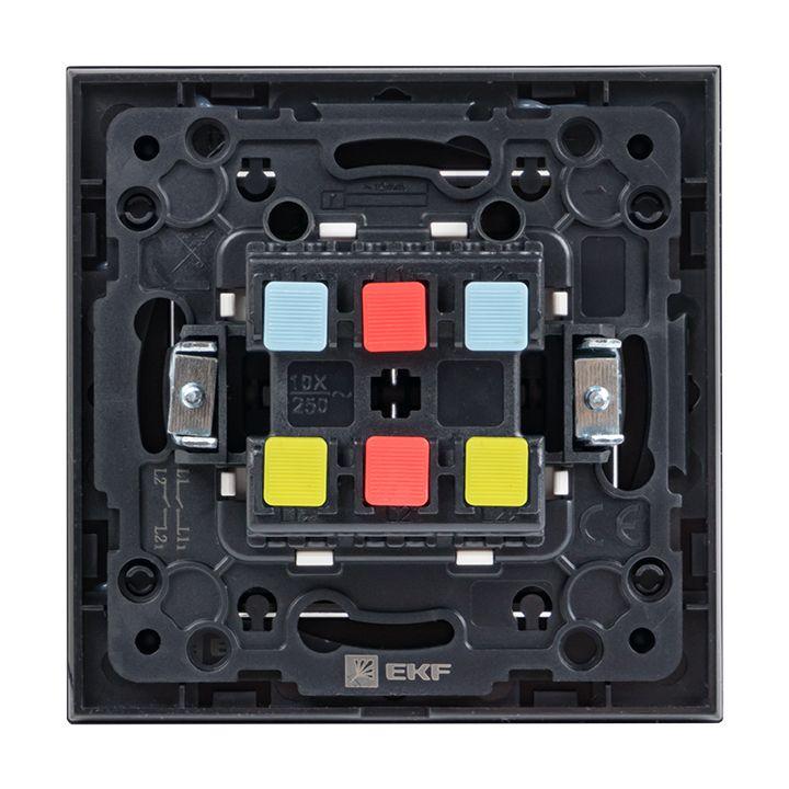 Переключатель проходной 2-кл. Стокгольм 10А механизм черн. PROxima EZV10-027-10