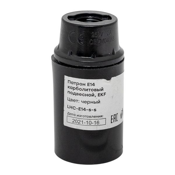 Патрон карболитовый подвесной Е14 черн. PROxima LHC-E14-s-s