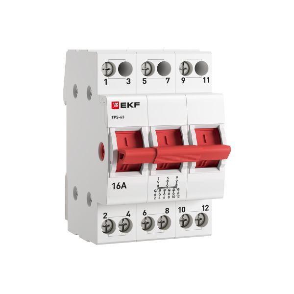 Переключатель трехпозиционный ТПС-63 3P 16А PROxima TPS316