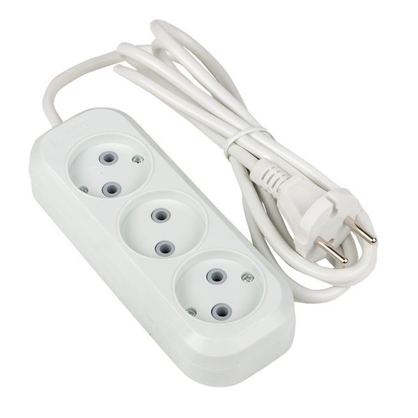 Удлинитель "Эксперт" 3 гнезда 2 метра 10А/2,2кВт без заземления ПВС 2х0,75 PROxima UBA10-275-3-02