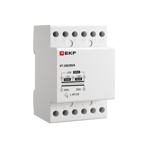 Фото товара Трансформатор звонковый модульный BT-230В/12-12В 30ВА PROxima bt-230/30va