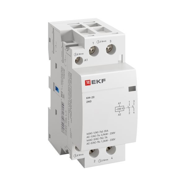 Контактор модульный КМ 20А 2NО (2 мод.) km-2-20-20