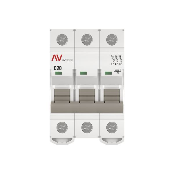 Выключатель автоматический модульный 1п B 25А 6кА AV-6 AVERES EKF mcb6-1-25B-av