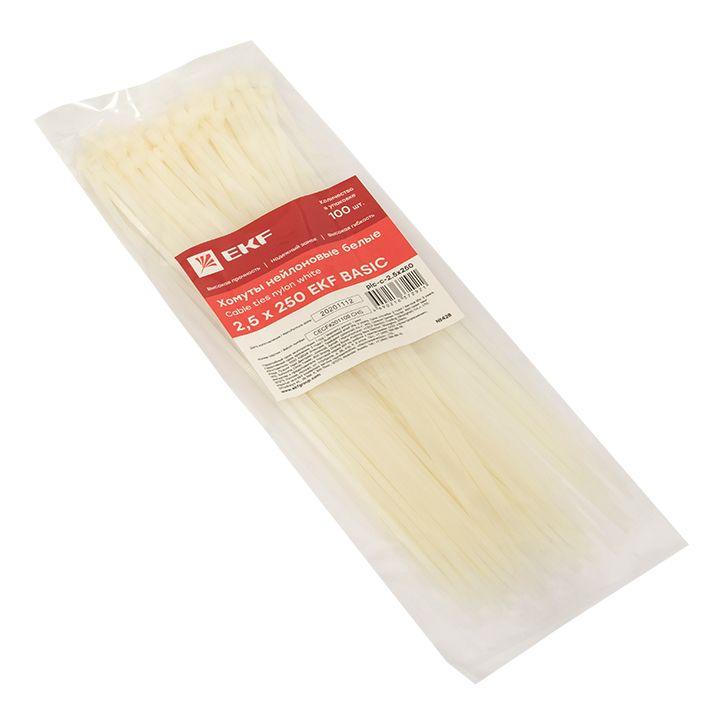 Хомут кабельный 2.5х150 нейл. бел. (уп.100шт) plc-c-2.5x150