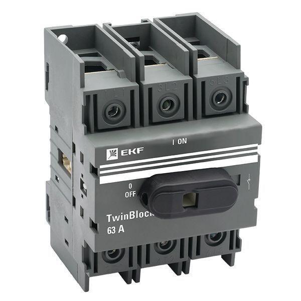Рубильник 3п 63А с рукояткой управления для прямой установки TwinBlock tb-63-3p-f