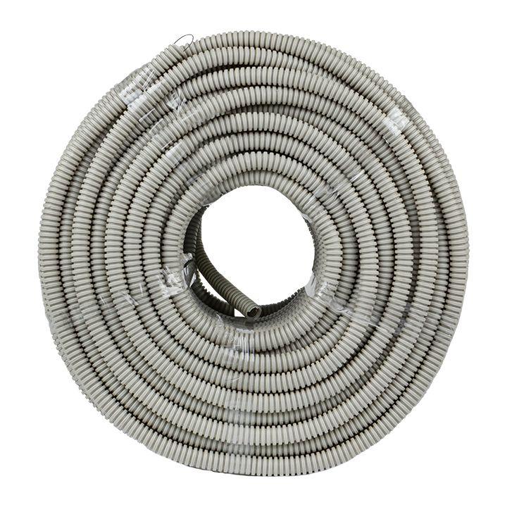 Труба гофрированная ПВХ d16мм с протяжкой сер. Plast PROxima tg-z-16