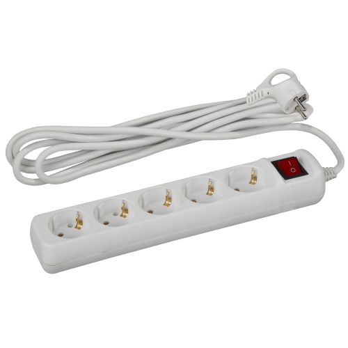 Удлинитель 5х5м с заземл. 16А IP20 U-5es-5m-3х1 ПВС 3х1 с выкл. Б0028383