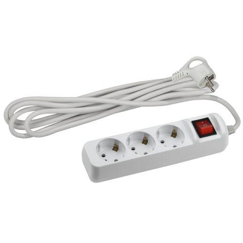 Удлинитель 3х3м с заземл. 10А IP20 UX-3es-3m ПВС 3х0.75 с выкл. Б0035751