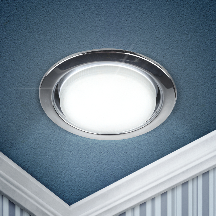 Фото товара KL35 CН-10 /1 Светильник под лампу Gx53,220V, 13W,хром (упаковка 10 шт) (10/100/2400) Б0048948