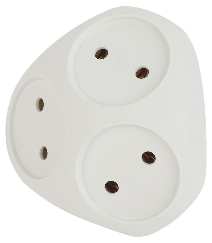 Разветвитель 3-м без заземл. 10А IP20 SPx-3-W бел. Б0053481