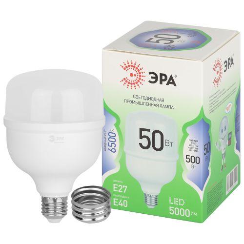 Лампа светодиодная высокой мощности LED 50 Вт 5000Лм 4000К T100 нейтральный E27/E40 (переходник) 170-265В LED POWER T100-50W-865-E27/E40 Green Line Б0067036