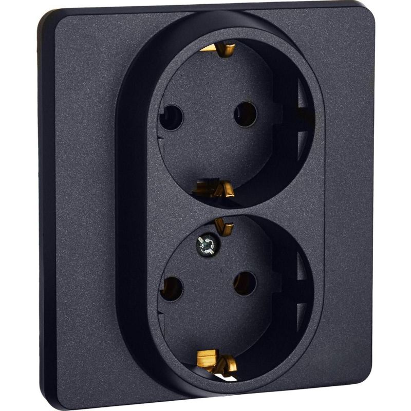 Фото товара Розетка Inspiria 16А 250В 2х2P+E немецк. стандарт антрацит Leg 673753