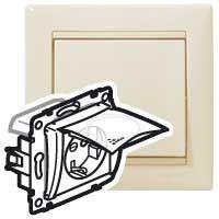 Розетка 1-м СП Valena IP44 2P+E с заземл. механизм сл. кость (DIY-упак.) IEK 695640