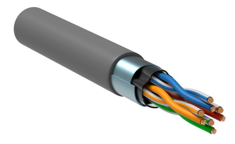 Фото товара Кабель витая пара F/UTP кат.5E 4х2х24AWG solid CU PVC сер. (м) BC1-C5E04-311-305-G