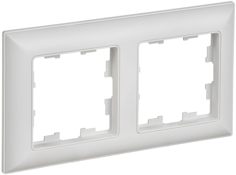 BRITE Рамка 2-местная РУ-2-БрАБ арктический белый/белый IEK BR-M22-12-K91