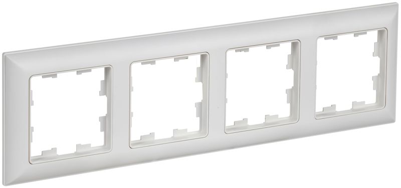 BRITE Рамка 4-местная РУ-4-БрАБ арктический белый/белый IEK BR-M42-12-K91