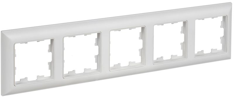 BRITE Рамка 5-местная РУ-5-БрАБ арктический белый/белый IEK BR-M52-12-K91