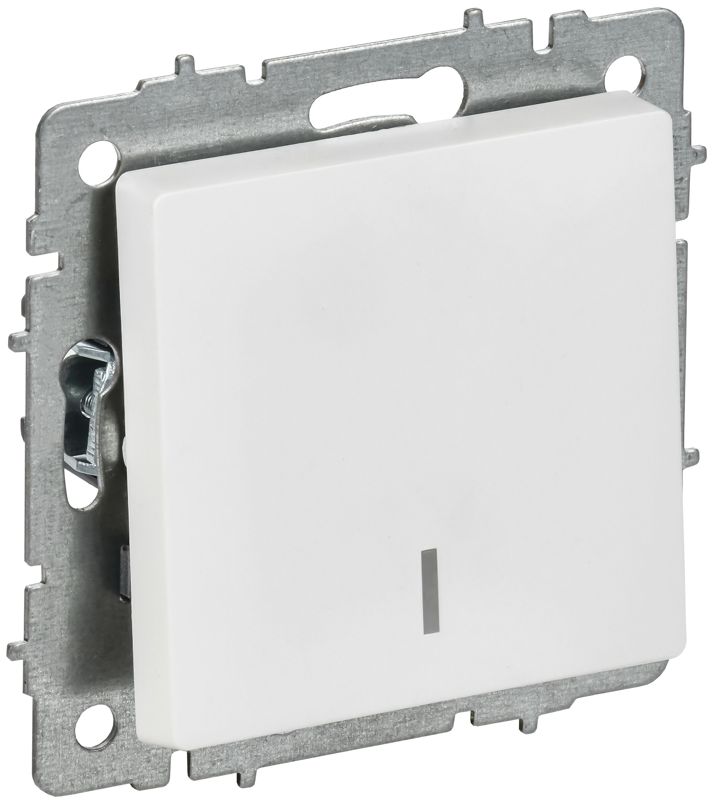BRITE Выключатель 1-клавишный с индикацией 10А ВС10-1-1-БрАБ арктический белый IEK BR-V10-1-10-K91