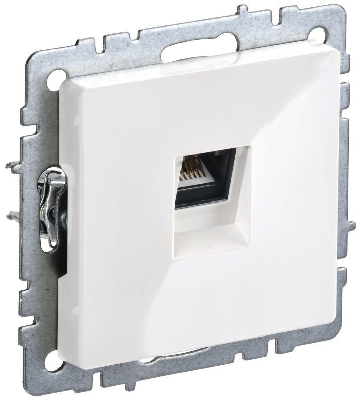 Розетка компьютерная СП RJ45 кат.5E BRITE РК10-БрБ бел. BR-K10-1-K01
