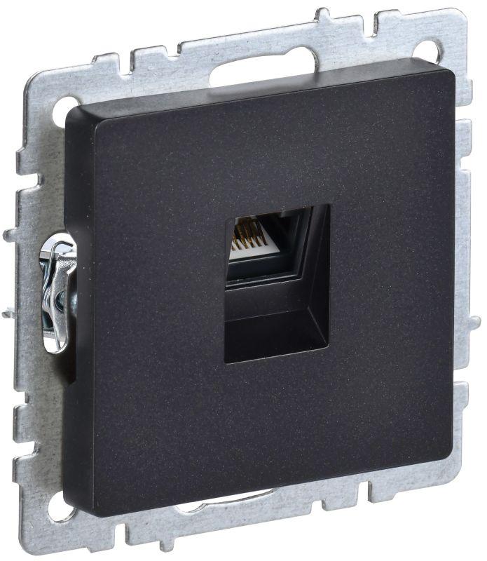 Розетка компьютерная СП RJ45 кат.5E BRITE РК10-БрЧ черн. BR-K10-1-K02