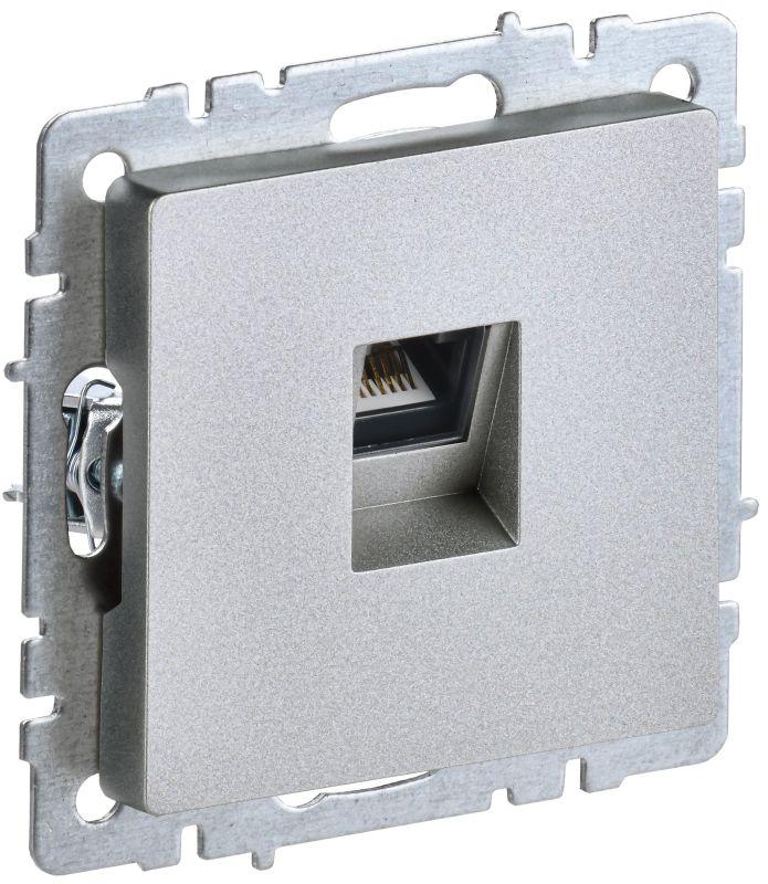Розетка компьютерная СП RJ45 кат.5E BRITE РК10-БрА алюм. BR-K10-1-K47