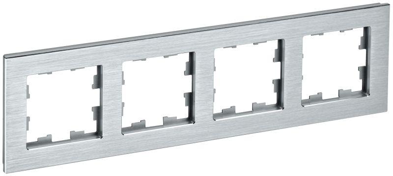 Рамка 4-м BRITE РУ-4-1-БрА металл алюм. BR-M42-M-K47