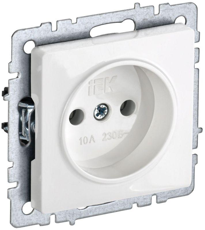 Розетка BRITE РС10-1-0-БрБ 10А без заземл. без защ. шторок бел. BR-R10-10-K01