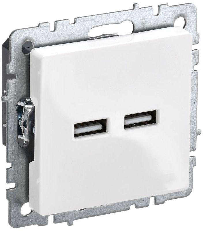 Розетка BRITE USB A+A 3.1А РЮ10-1-БрБ бел. BR-U21-D31-K01