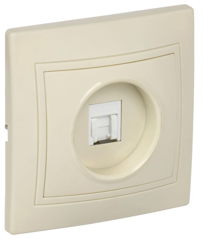 Розетка компьютерная 1-м СП Кварта РК10-ККм IP20 крем. EKK10-K33-DM