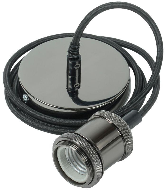 Патрон подвесной E27 со шнуром 1,5м RETRO черный EPA12-04-02-K02