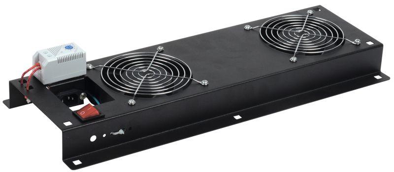 Панель вентиляторная с выключателем и термостатом 2 мод. черн. FM05-22M