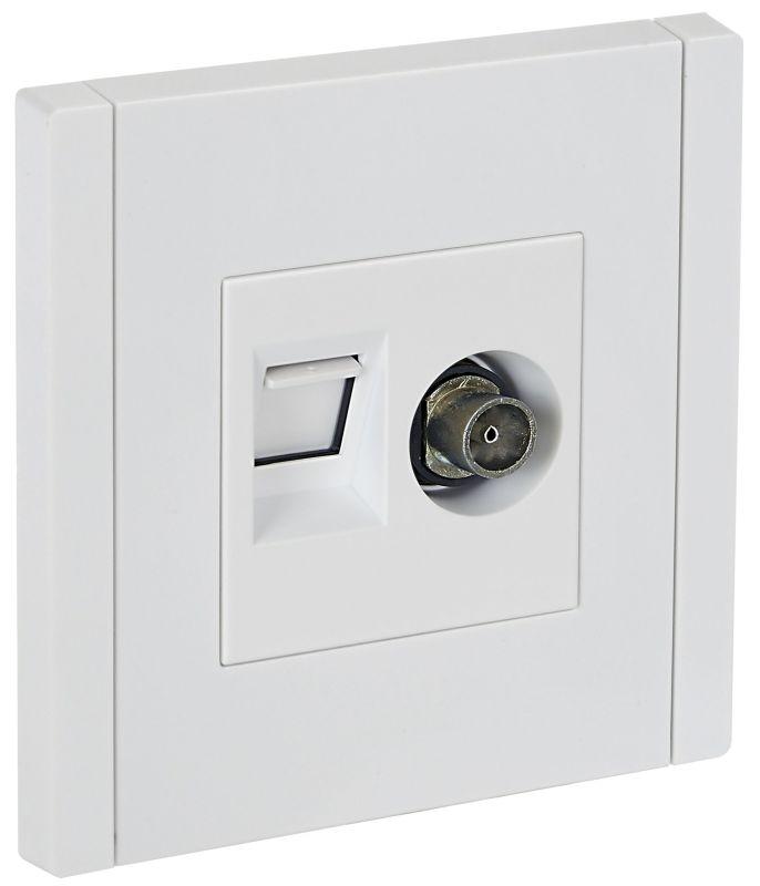 FORTE&PIANO Розетка двойная TV+RJ45 кат.5E FP236 белый IEK FP-AK20-1-K01