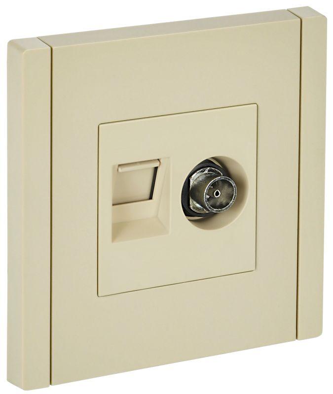 FORTE&PIANO Розетка двойная TV+RJ45 кат.5E FP436 ваниль IEK FP-AK20-1-K10