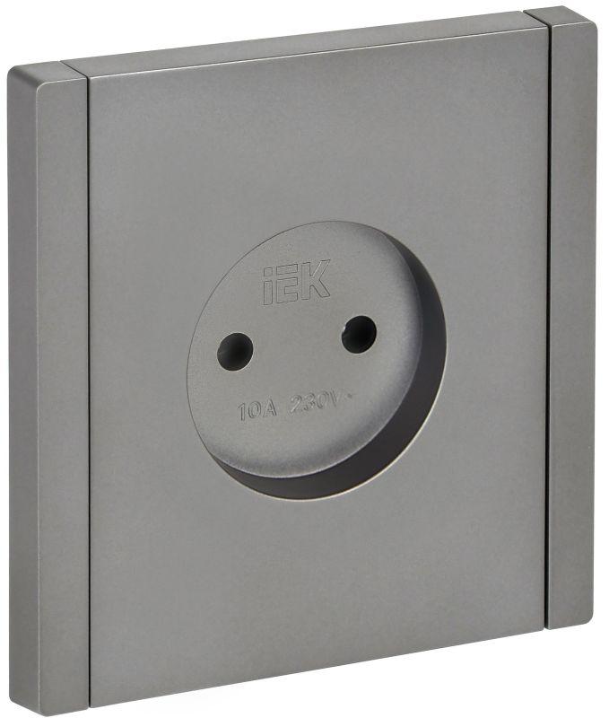 FORTE&PIANO Розетка 1-местная без заземления без защитных шторок винтовое крепление 10А FP518 сталь IEK FP-R10-10-K46