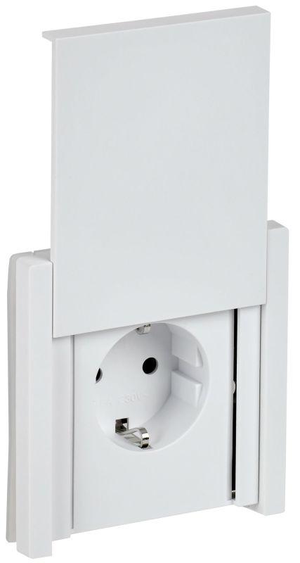 FORTE&PIANO Розетка 1-местная с заземлением с защитными шторками и крышкой безвинтовое крепление 16А IP44 FP219 белый IEK FP-R16-16-1-44-K01