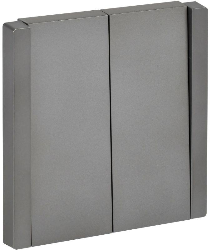 FORTE&PIANO Выключатель 2-клавишный проходной 10А FP507 сталь IEK FP-V22-0-10-1-K46