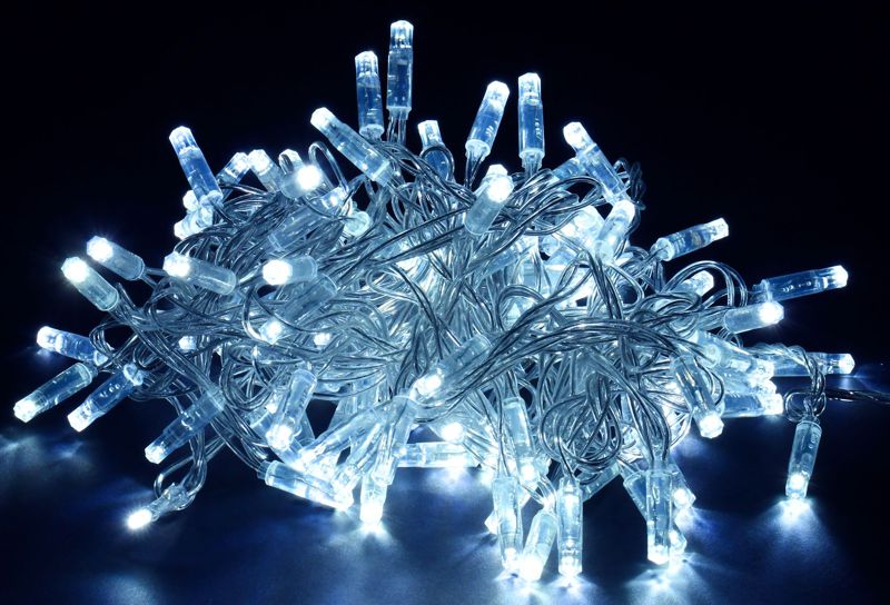 Гирлянда "Нить" 20м 200LED бел. IP44 провод прозр. 230В с контроллером 8 режимов LGDU111-2-200-20-T-S-44