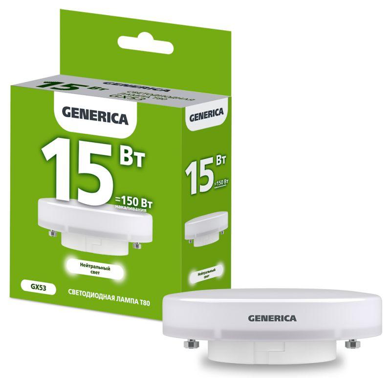 Фото товара Лампа светодиодная T80 15Вт таблетка 4000К GX53 230В LL-T80-15-230-40-GX53-G