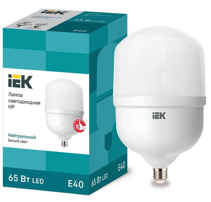 Лампа светодиодная HP 65Вт 4000К нейтр. бел. E40 230В LLE-HP-65-230-40-E40