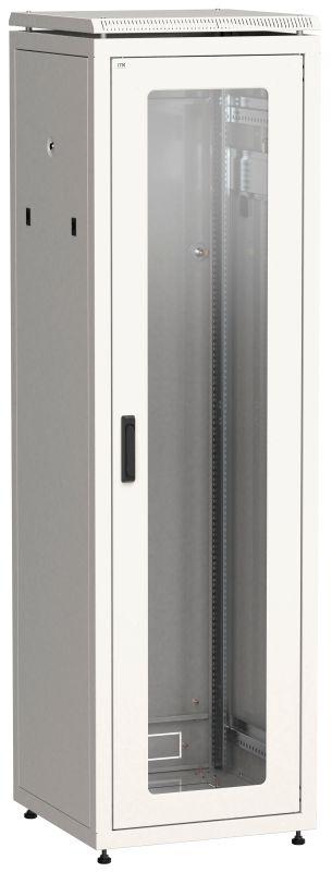 Шкаф сетевой 19" LINEA N 42U 600х600 мм стеклянная передняя дверь серый LN35-42U66-G