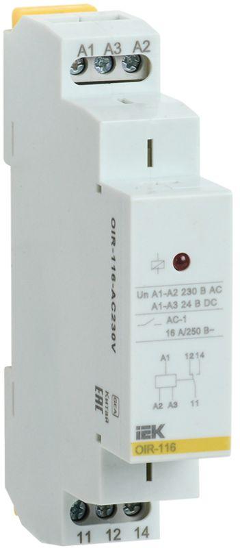 Фото товара Реле промежуточное OIR 1 конт. (16А) 230В AC IEK OIR-116-AC230V