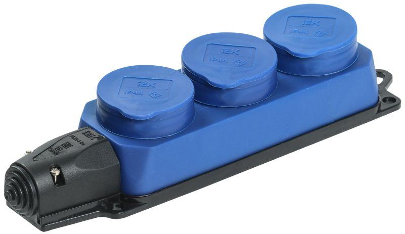 Колодка 3-м ОМЕГА РБ33-1-0м IP44 каучук син. PKR61-016-2-K07