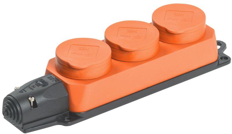 Колодка 3-м ОМЕГА РБ33-1-0м IP44 каучук оранж. PKR61-016-2-K09