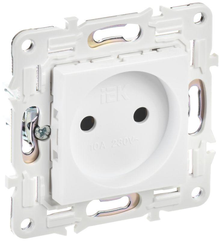 SKANDY Розетка без заземления без защитных шторок 10А SK-R02W арктический белый IEK SK-R10-10-K01